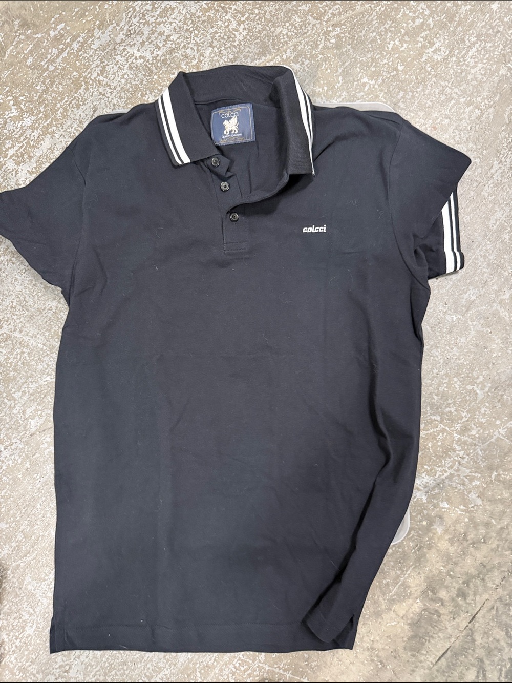 Colcci Men’s Black Polo with Contrast Stripe Collar